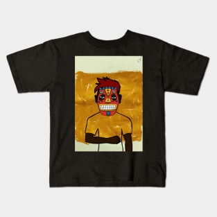 Beatles: Unique MaleMasked NFT with African Eyes, Green Skin, and a Dark Item in an Expressionist-themed Setting Kids T-Shirt